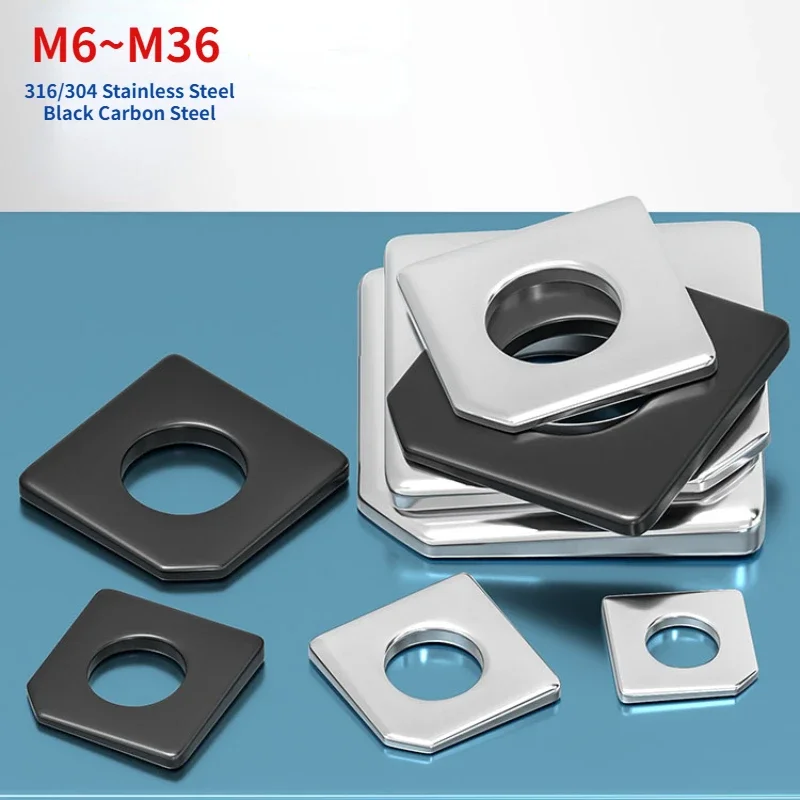 

316/304 Stainless Steel/Black Carbon Steel Square Bevel Washer Missing an Angle Square Taper Washers For Slot Section GB853