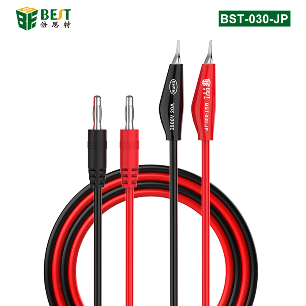 BST- 030 JP/010JP Silicone Two Clamp Power Cord Probe Superconducting Probe Accurate Measurement Test Leads Crocodile Clip Tools