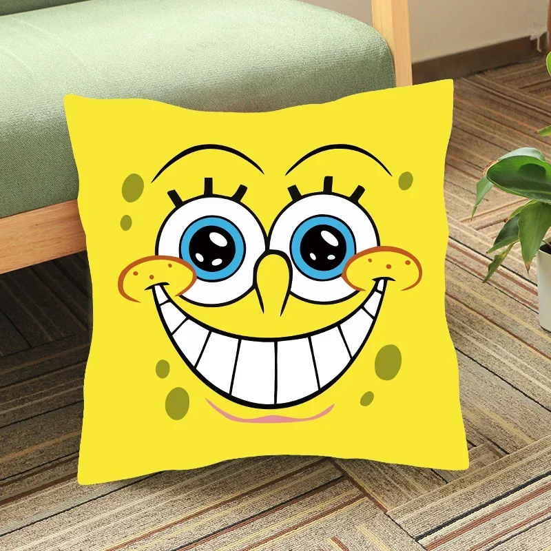 SpongeBob SquarePants Square Pillow Case Patrick Star Car Throw Cushion Cover Pillowcase 45x45cm ForLiving Room Sofa Home Decor