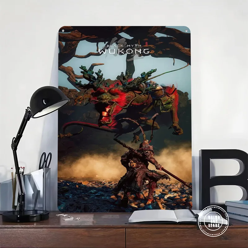 Black Myth: Wukong Game Scene Metal Poster Customized Wall Art Retro Vintage Tinplate Signs for Fans Custom Sign Home Decor Arts