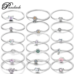 925 Sterling Silver Star Moon Sun Bracelets Dream Butterfly Sunflower Snake Bone Bracelets Fit DIY Charms Beads Party Jewelry