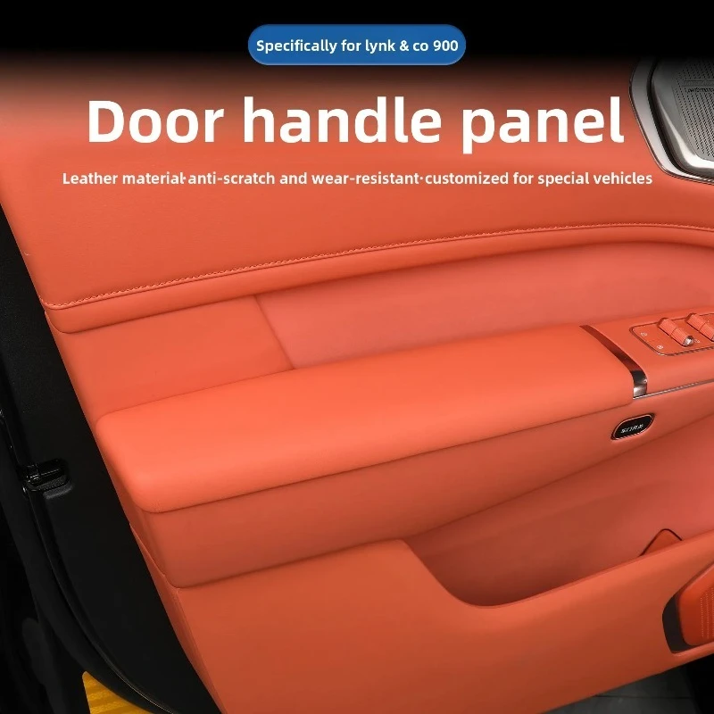 For Lynk & Co 900 2025 2026 Car Door Armrest Cover Protection Pad Anti Fouling Leather Pad Four Door Handle Panel Protector detail image 6