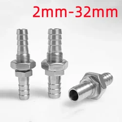 3mm 4mm 6mm 8mm 10mm 12mm 14mm 16mm 19mm 20mm 25mm 32mm Hose Barb Bulkhead 304 Stainless Steel Barbed Pipe Fitting Connector