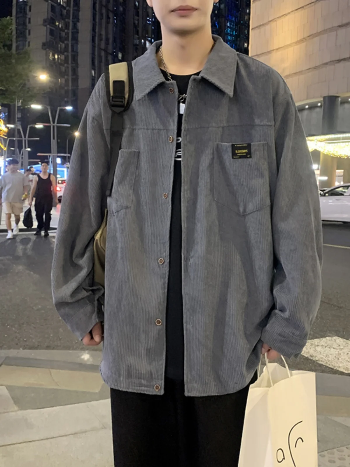 

Вельветовая куртка мужская, весна-осень 2024, новая, повседневная, свободного кроя, модная, универсальная, брендовая, из полиэфирного волокна