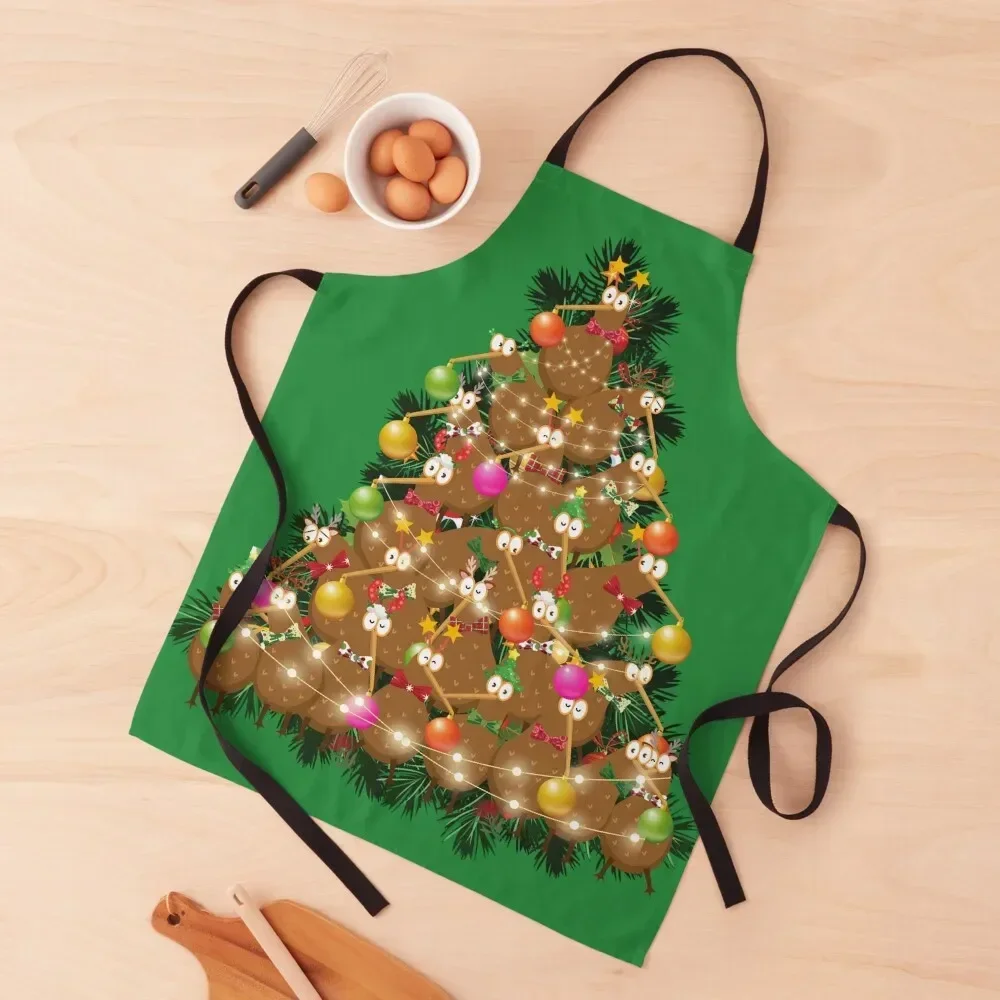 

Kiwis in a Christmas Tree Apron man chef uniform Men kitchen innovative kitchen and home items Kitchen For Women Apron