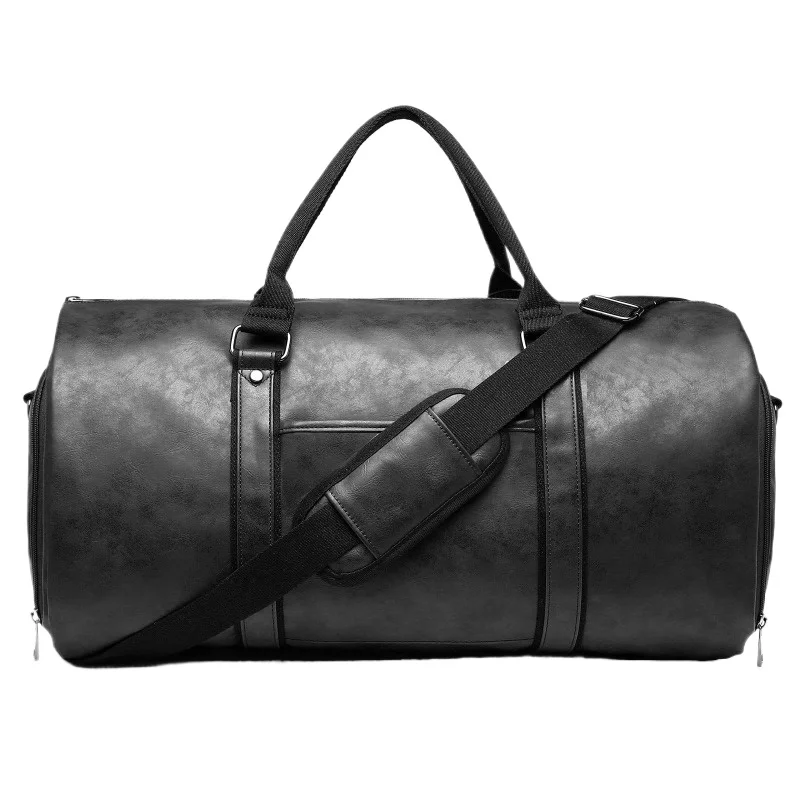 Women's Convertible Leather Garment Bag Travel Duffel Shoe Compartment Large Capacity Weekender Overnight