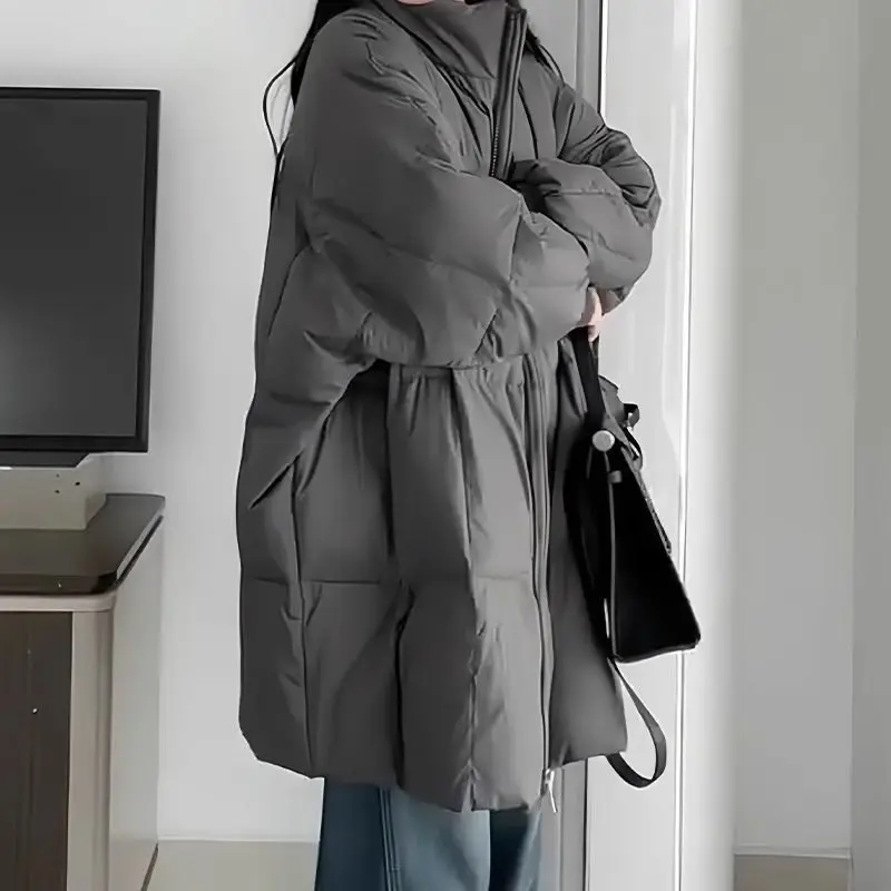 

Мужская теплая зимняя куртка из утолщенного хлопка с наполнителем 300 г/м², средней длины, на молнии, повседневная, молодежная, очень большого размера