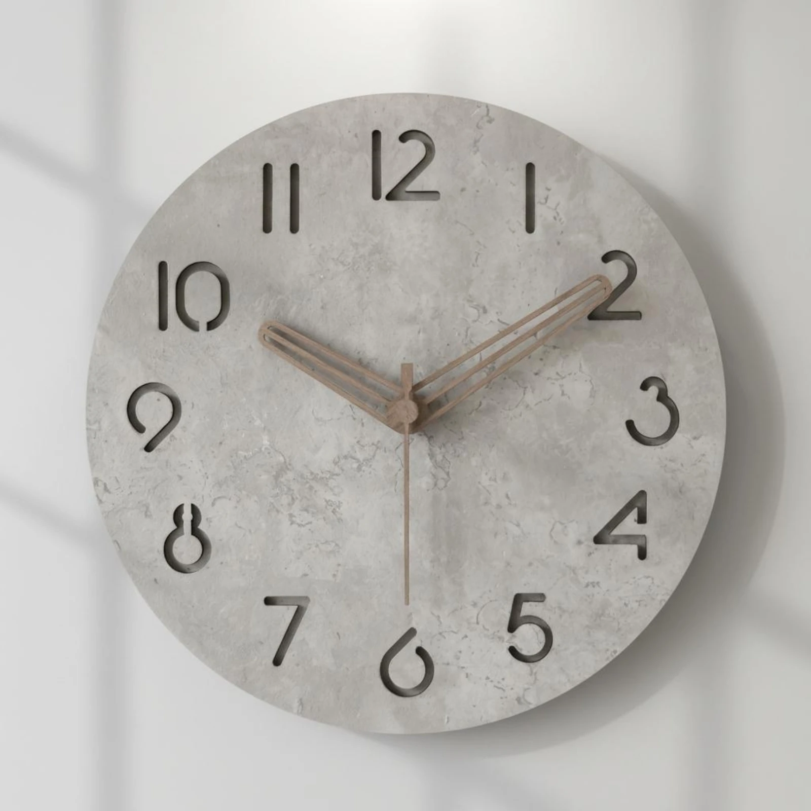 Noiseless Wall Wall Clock Minimalist Design Stone Texture Wall Wall Clock Home Decor Easy to Install Decorative