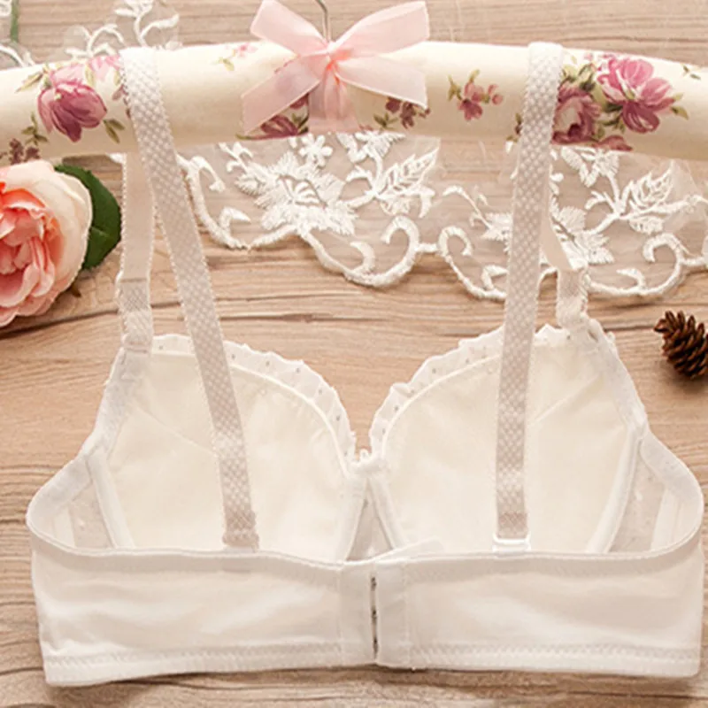 Girl Underwear Soft Lace Girl Bra Children Small Bust Cotton Bra High School Student Girls\' Adolescent Sexy Underwear AB cup