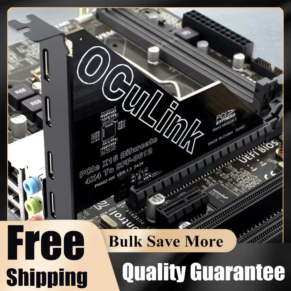 

Адаптер-карта PCIe X16 на SFF 8611&8612, конвертер PCI Express PCI-E X16 SSD, адаптер PCIe 4.0 PCIE 16x на Oculink SFF-8612 & 861
