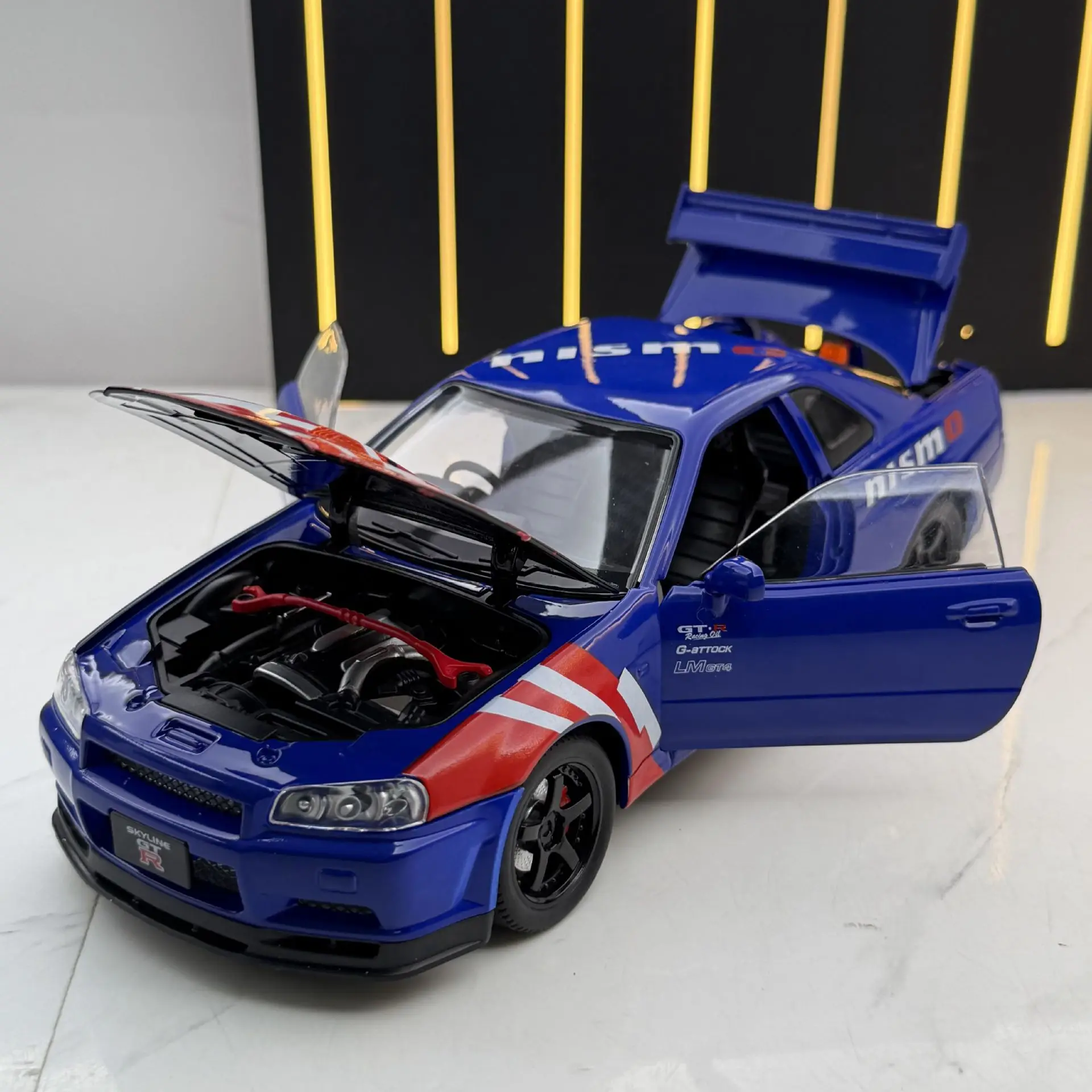 

1:24 GTR R34 Skyline Alloy Metal Diecast Sport Racing Car Model Simulation Model Children Toy Gift Boy