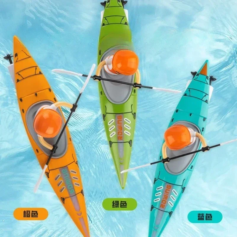 2.4G Mini Rc Boot Grensoverschrijdende Licht Felle Kleur Paddle Rc Paddle Kajak Zomer Afstandsbediening Boot Kinderen Buiten Speelgoed Cadeau