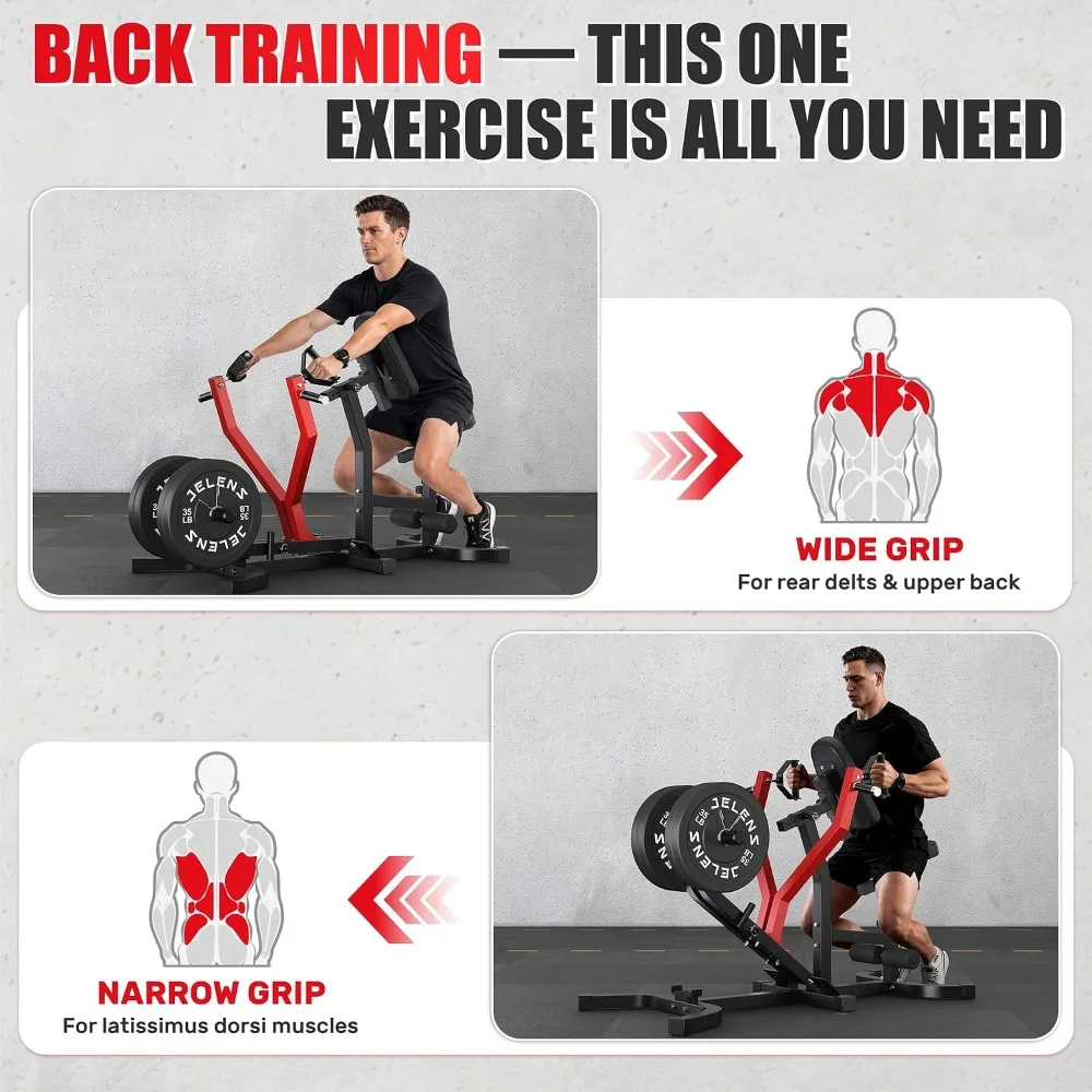 Seated Row Machine for Back Exercise with Independent Arms and 400LBS Capacity