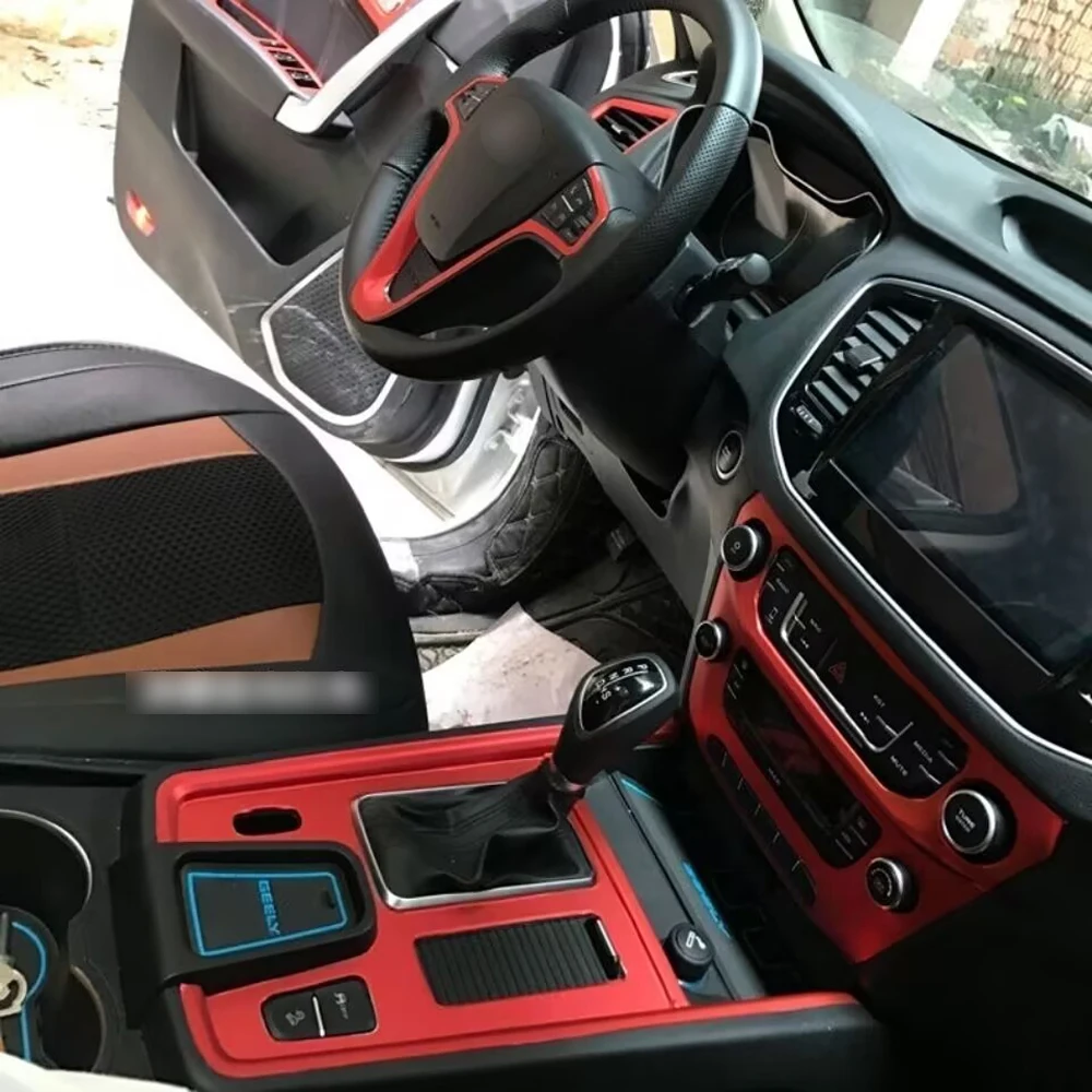 For Geely Emgrand X6 2016-2017 Interior Central Control Panel Door Handle Carbon Fiber Stickers Decals Car Styling Accessorie