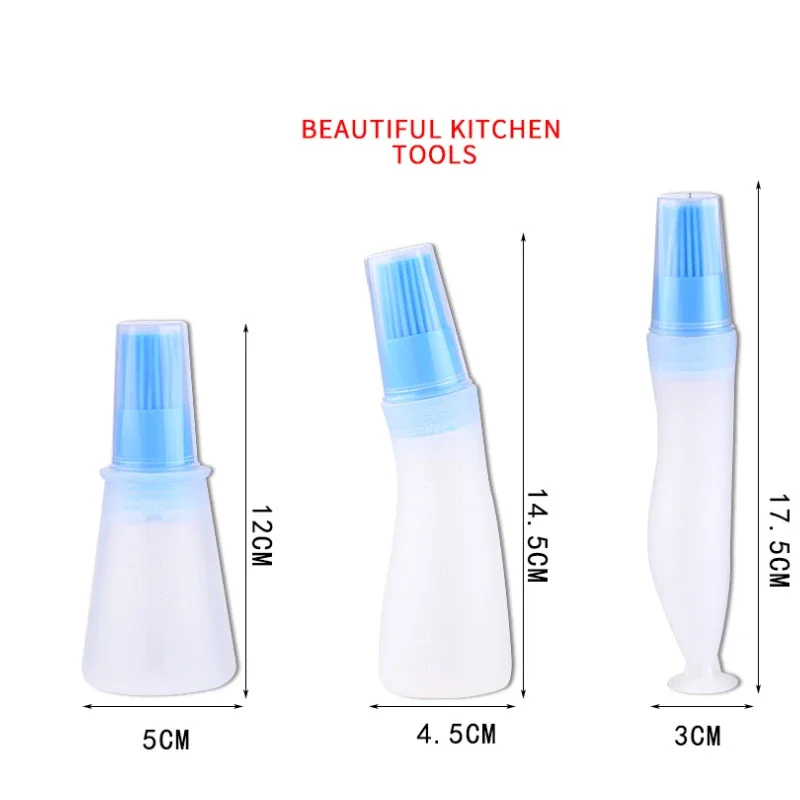 1 шт., портативная силиконовая бутылка для масла с щеточкой