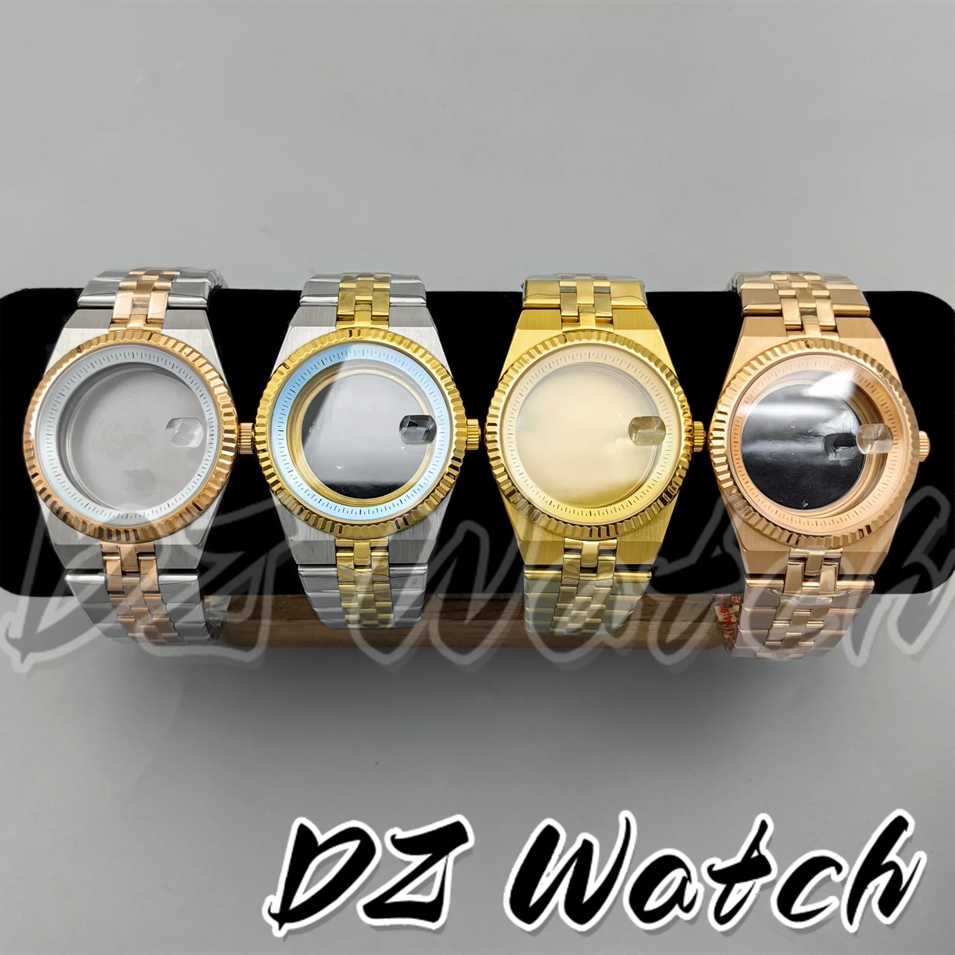 DZ 36MM 40MM Men's High Quality Two Tone Gold/Rose Gold Land-Dweller Watch Case Steel Bracelet For NH35 NH36 Movement Waterproof