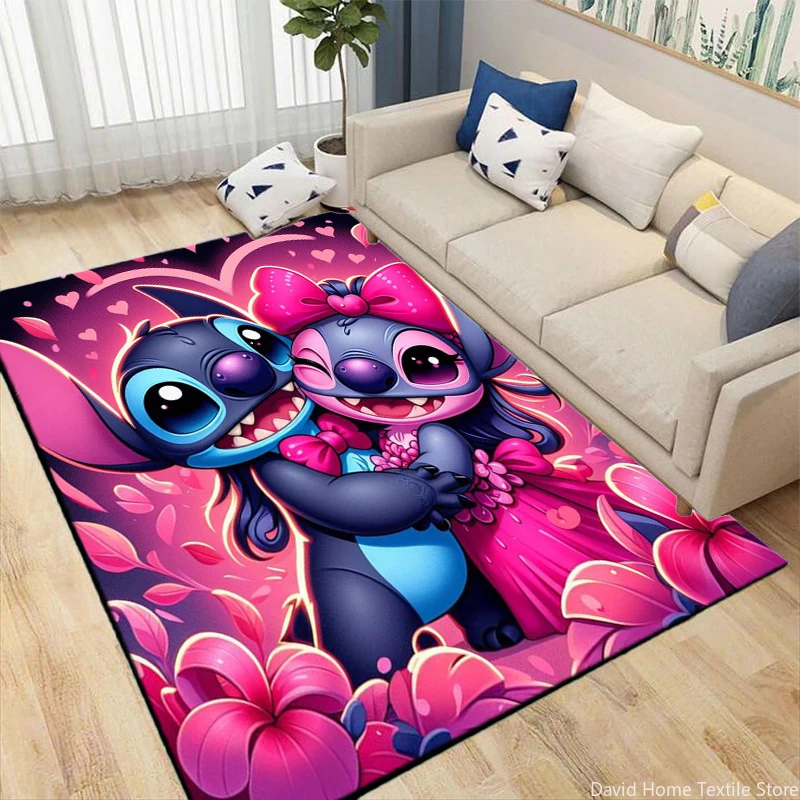 

Disney Stich 3D Large Area Rug Carpet Home for Living Room Children Kids Bedroom Sofa Doormat Floor Non-slip Mats MINISO