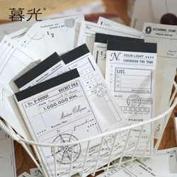 80pcs/lot Memo Pads Material Paper Old Notes Junk Journal Scrapbooking Cards Retro Paper