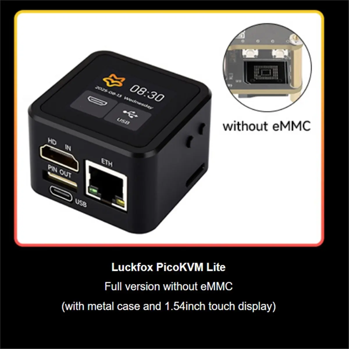 【Tools & Parts】 Lite IP KVM Remote Management Tool Support 1920x1080@60fps Video Input and HID Signal Output for Device Control