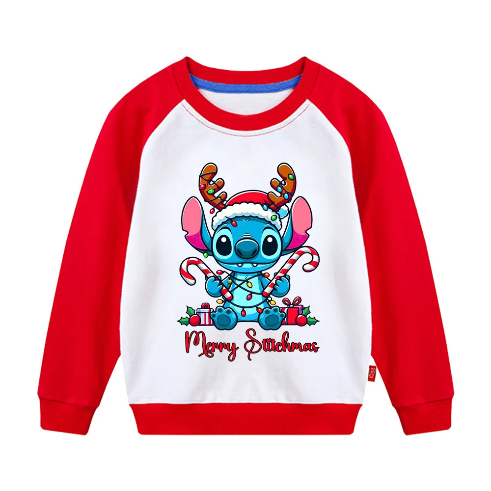 Disney stitch esportes moletom manga camiseta manga comprida camisa base bloqueada retro cor bloco carta impressão base solta criança topo