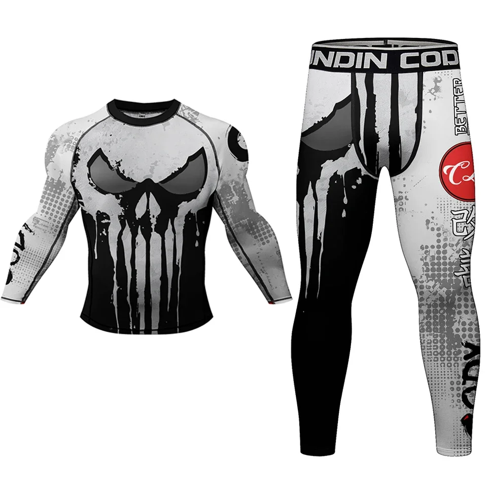 Vêtements de sport à compression pour homme, ensemble de boxe, MMA Jiu jitsu Muay Thai, survêtement d'entraînement, fitness