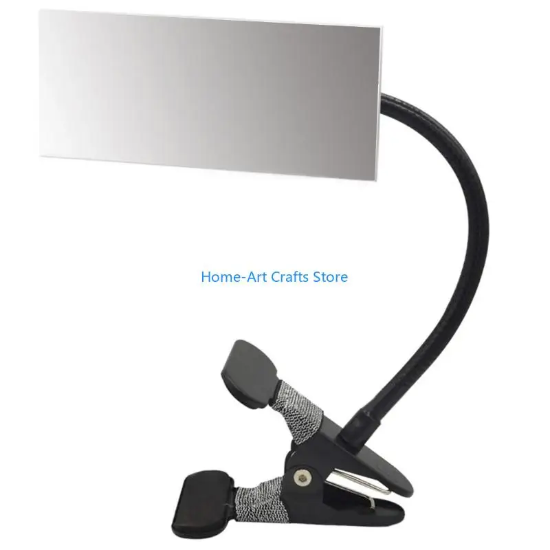 Y3NA 360 Degree Adjustable Rectangle/Round Clip On Mirror Flexible Makeup Mirror for Desk or Cubicle Safety and Security