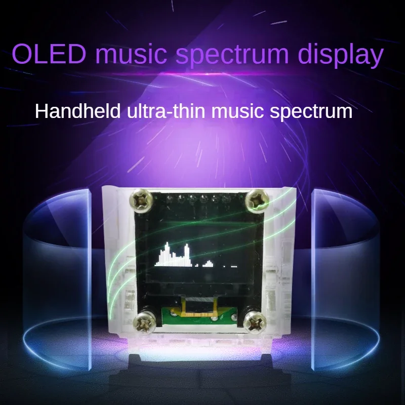 

0.96-inch OLED screen with multi-mode LCD module, small and ultra-thin stereo sound control music spectrum display