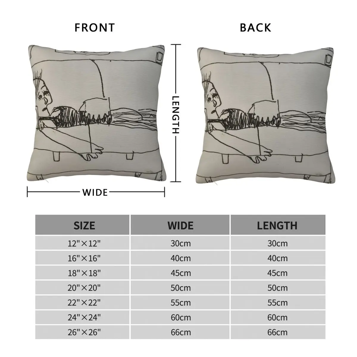 Women Sleeping In Sofa Pillowcase Polyester Linen Velvet Pattern Zip Decorative Sofa Seater Cushion Case