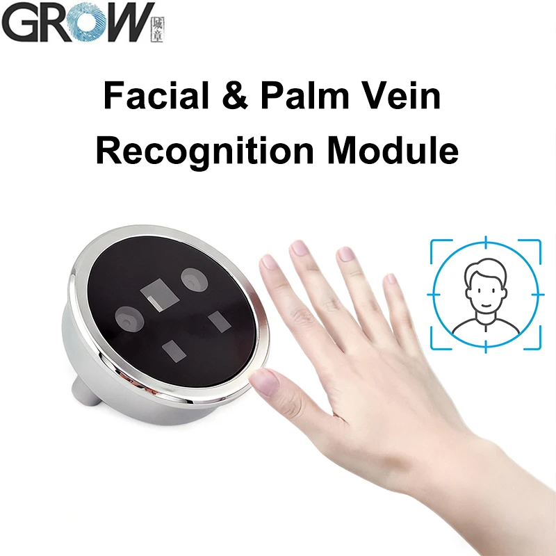 GROW FP002 UART Interface Double Lens Facial Recognition Module With Palm Vein Function IR Induction DC 4.5-12V Low Consumption