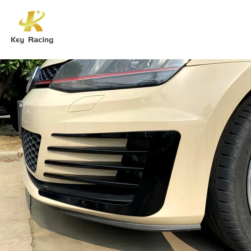 Car Front Bumper Fog Light Cover For Volkswagen Golf 7 MK7 GTI GTD 2013-2016 Front Side Vent Grille Cover Wind Knife Canard Fins view 5