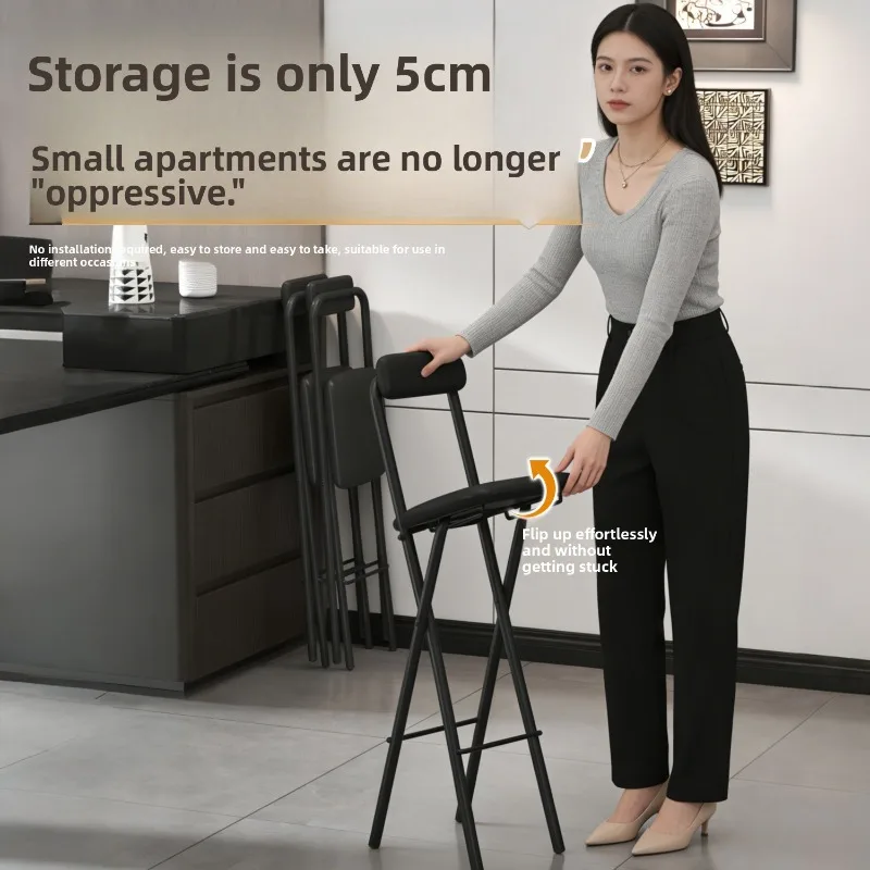 Foldable Bar Stool Home Minimalist KTV Kitchen Counter Coffee Cafe Bar Chair Nordic Bar Stool Front Desk Bar Chair Barstool