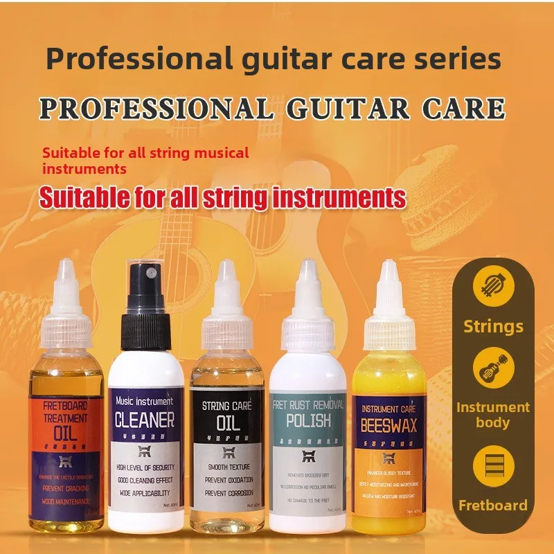 

Acoustic Guitar String Oil Care Protection Kit Guitar String Rust Protection Cleaning Fingerboard Care Lemon Oil