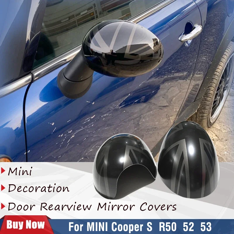 

For Bmw Mini Cooper S Hatchback Convertible R50 R52 R53 The Black Flag Rear View Mirror Covers Decoration Car Stickers