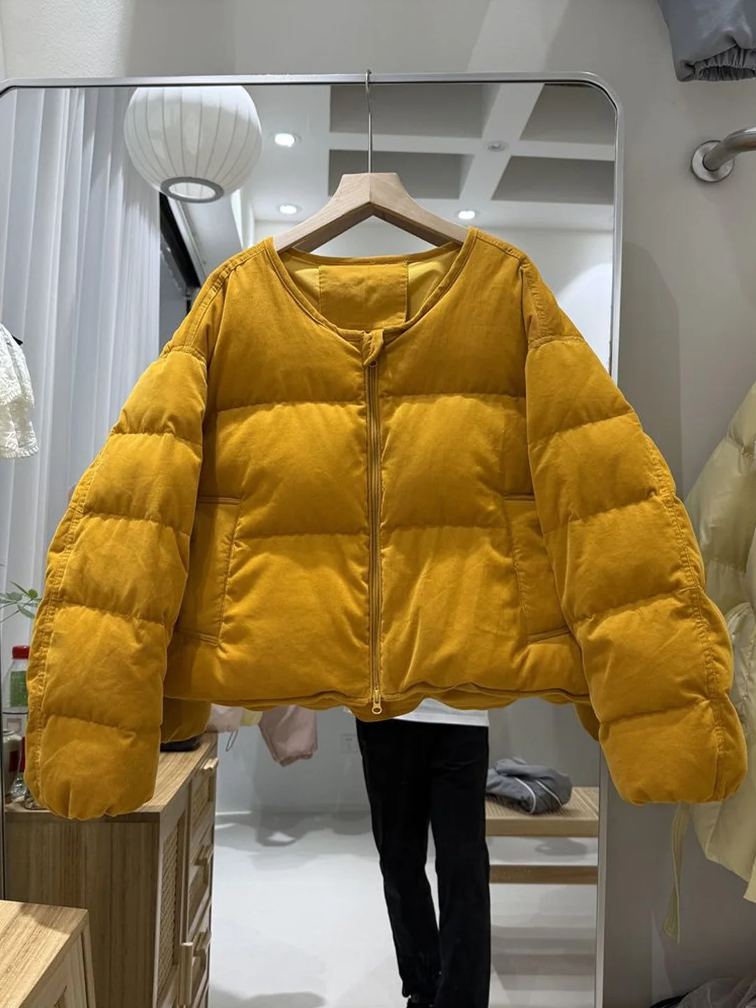 

Ретро-куртка женская зимняя из утолщенного хлопка с круглым вырезом, новая, простая, свободного кроя, теплая, в корейском стиле, с длинными рукавами