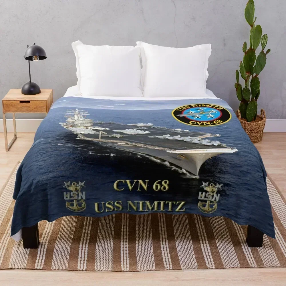 

CVN-68 USS Nimitz Throw Blanket Decorative Sofas Beautifuls Blankets