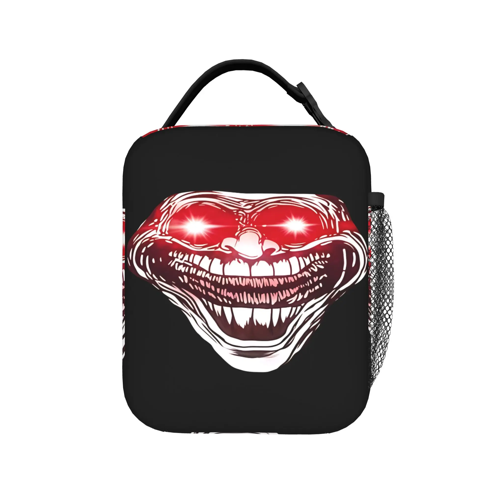 Сумка для обеда с мемом Trollface, портативная сумка-холодильник для пикника на открытом воздухе, сумка для еды для девочек, из оксфордской ткани, на заказ.