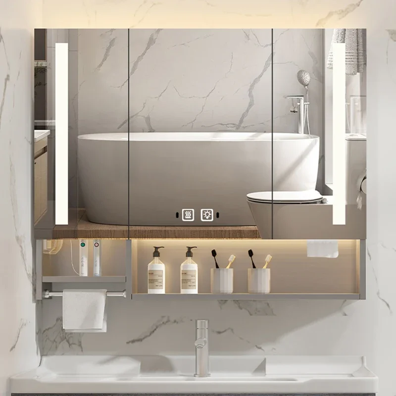 Nordic Defogging Bathroom Cabinets Touch Multifunctional Bathroom Cabinets Wall-mounted Home Furniture Compartiment HBMC