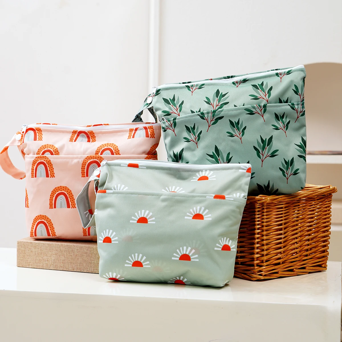 New Waterproof Washable Baby Diaper Blanket Storage Bag Nappy Insert Tote Multifunctional Travel Stroller Carry Bag Size 26x22cm
