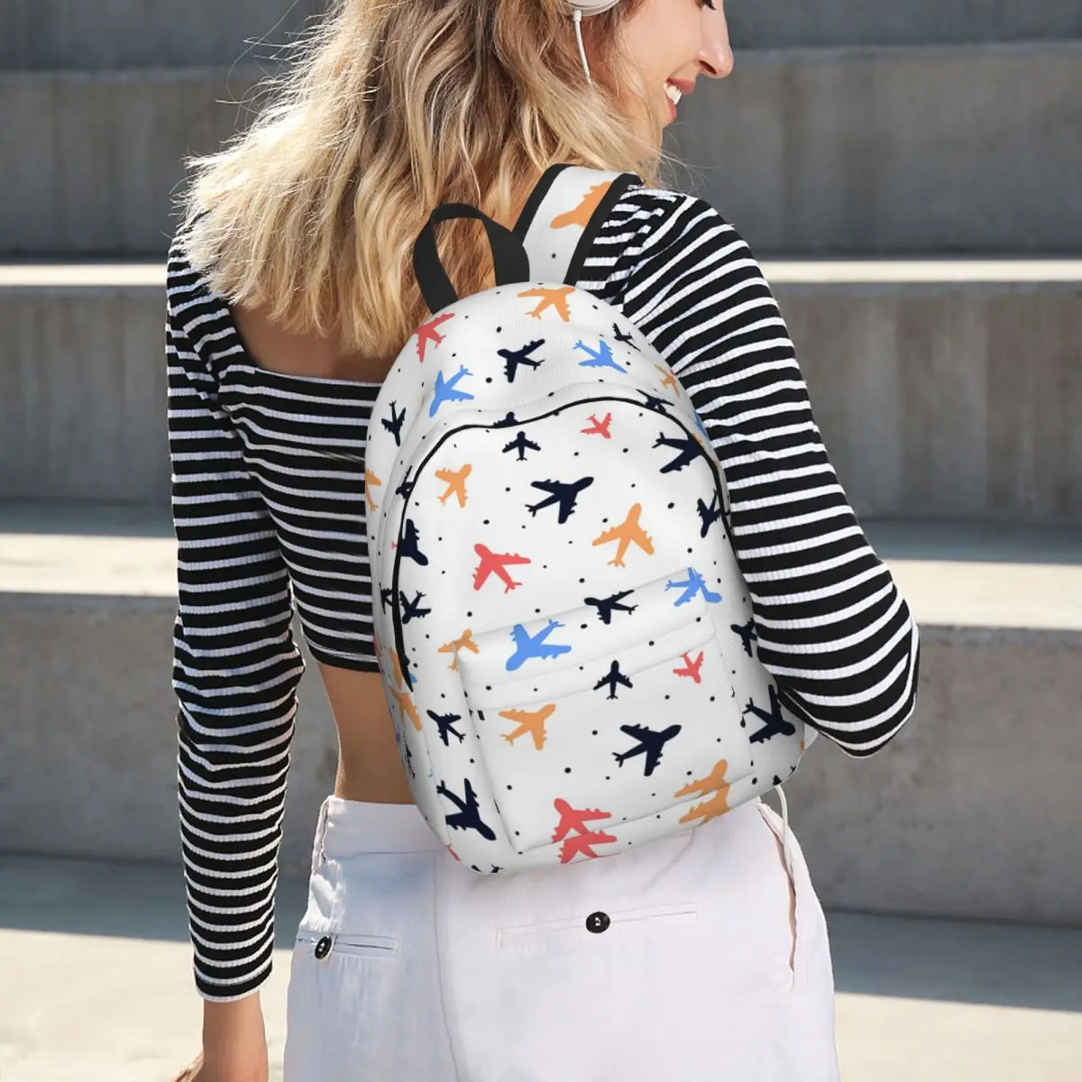 Random Airplanes Pattern Aviation Fighter Pilot Backpack Hot Sale Daypack Kids BookBag School Bag Shoulder Bags for Men Women