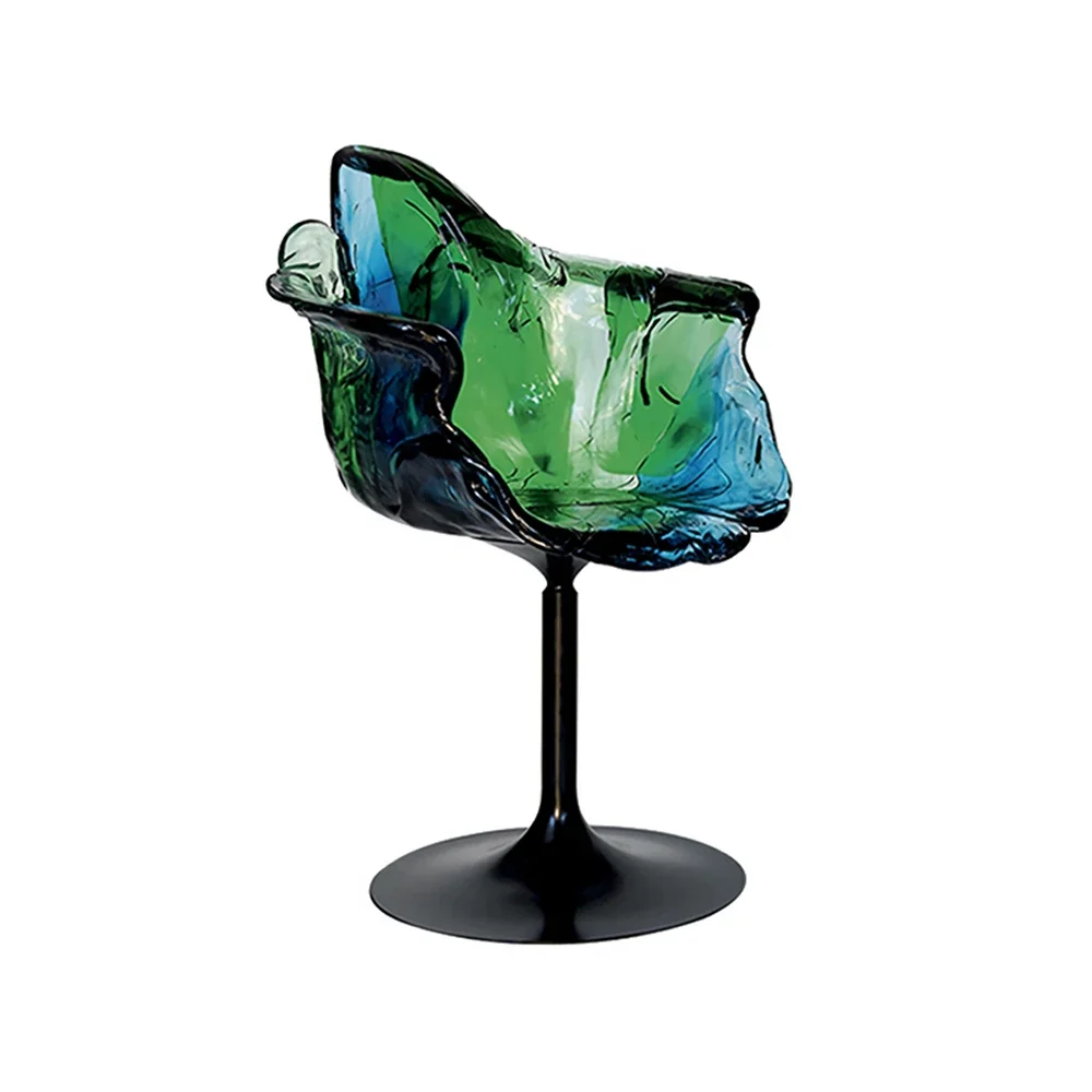 

z Living Room Furniture Italian Resin Seat with Metal Base Leisure Chair Rotatable Seat for Meeting Room