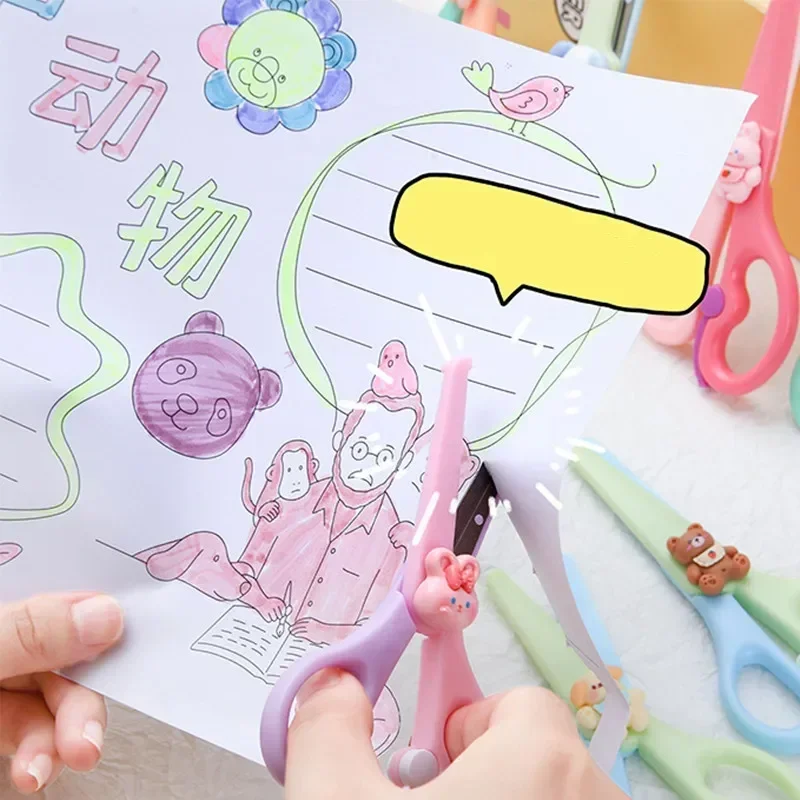 Imagem -04 - Kawaii Animal dos Desenhos Animados Tesoura Bonito Papelaria Tesoura Faça Você Mesmo Scrapbook Corte Papel Suprimentos Estudante Moda Coreana 1pc