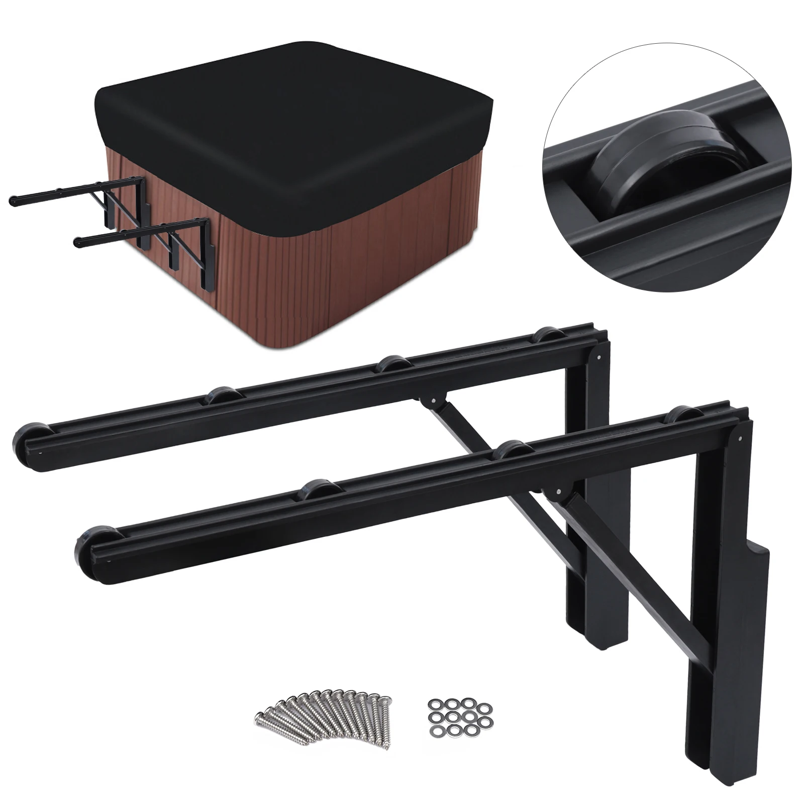 Hot Tub Cover Lifter Removal System, Spa Roller Cover se encaixa Vary Tamanho, Forma e Marca de SPA,Cabinet Free Cover