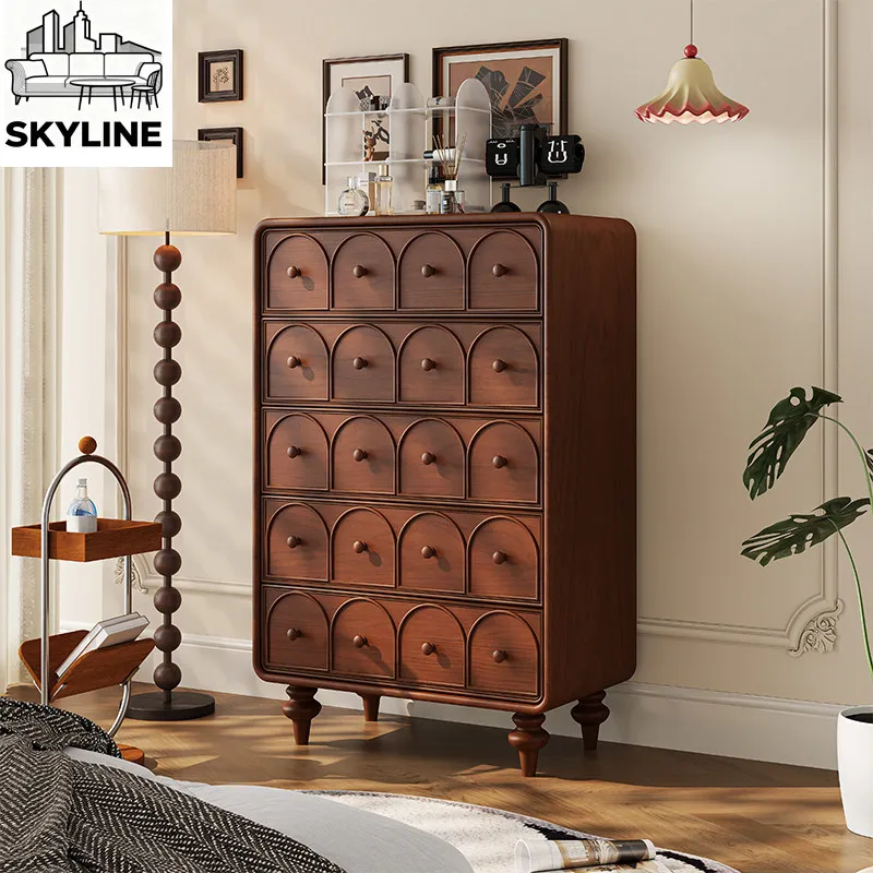 Solid wood chest, bedroom locker, bedside locker, chest of drawers