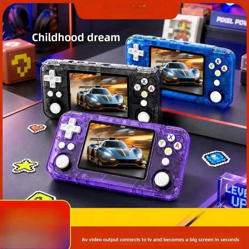 Cross-border X95 mini handheld game console high definition color large screen horizontal game console retro game console