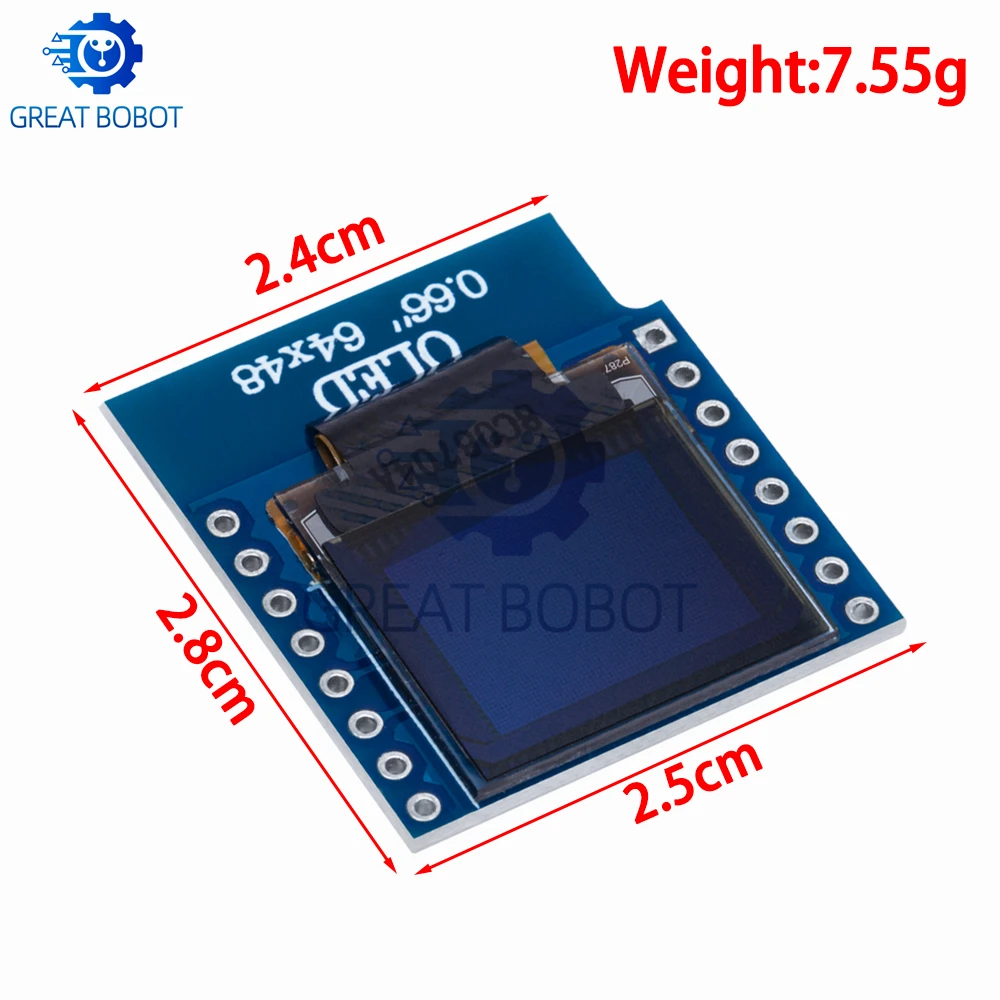 Модуль органического светодиода BS 0,66 дюйма для WEMOS D1 MINI ESP32, модуль Arduino AVR STM32 64x48, ЖК-экран 0,66 дюйма IIC I2C OLED