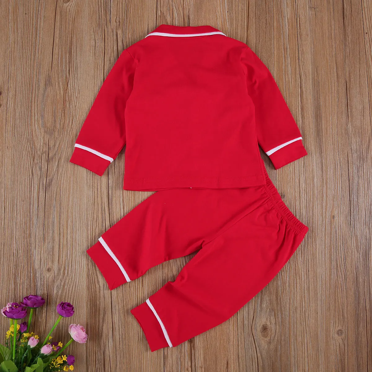 Toddler Baby Girl Boy pigiama set PJS manica lunga bottoni bavero camicia Top pantalone lungo Loungewear pigiami Homewear