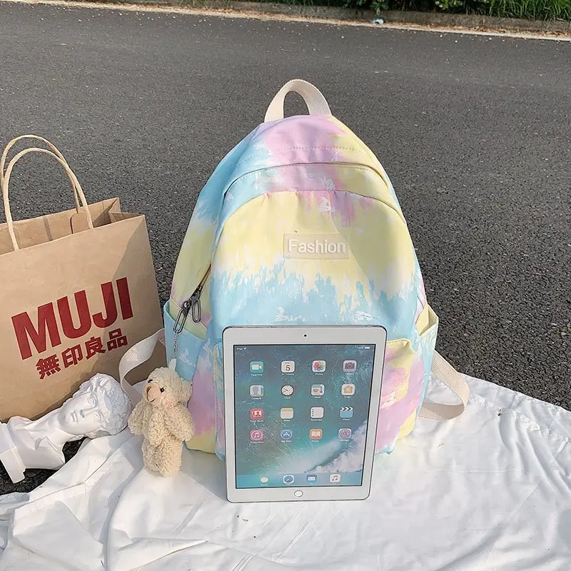 

2022 New Women Korean Style Backpack Student Backpack Ladies Large Capacity Nylon Waterproof Backpack Casual Laptop Computer Bag