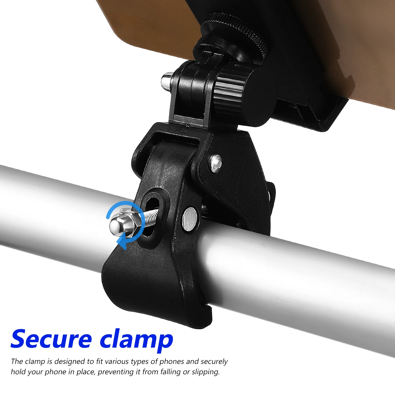 Microphone Stand 180° Rotation (1 Bicycle Clip + Mobile Holder Mount for Bike Desktop Tablet Cell Clips