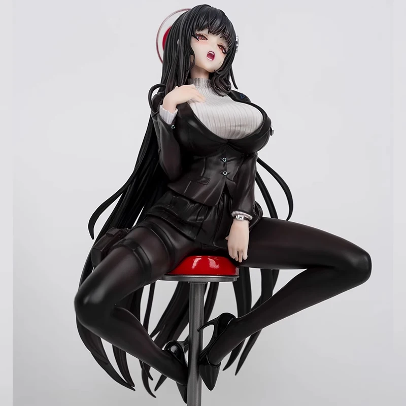 Blaues Archiv Tsukatsuki Rio Sexy Anime Mädchen Figur Li Yin Puppe Handmodell Schwarze Seide Sitzen Sexy Gk Ornamente Modell Puppe Spielzeug