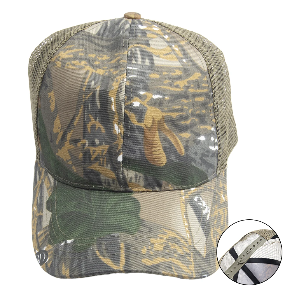 Mens Camouflage Military Adjustable Hat Camo Hunting Fishing Army Baseball Cap UV Protection Sun Hats Quick Drying